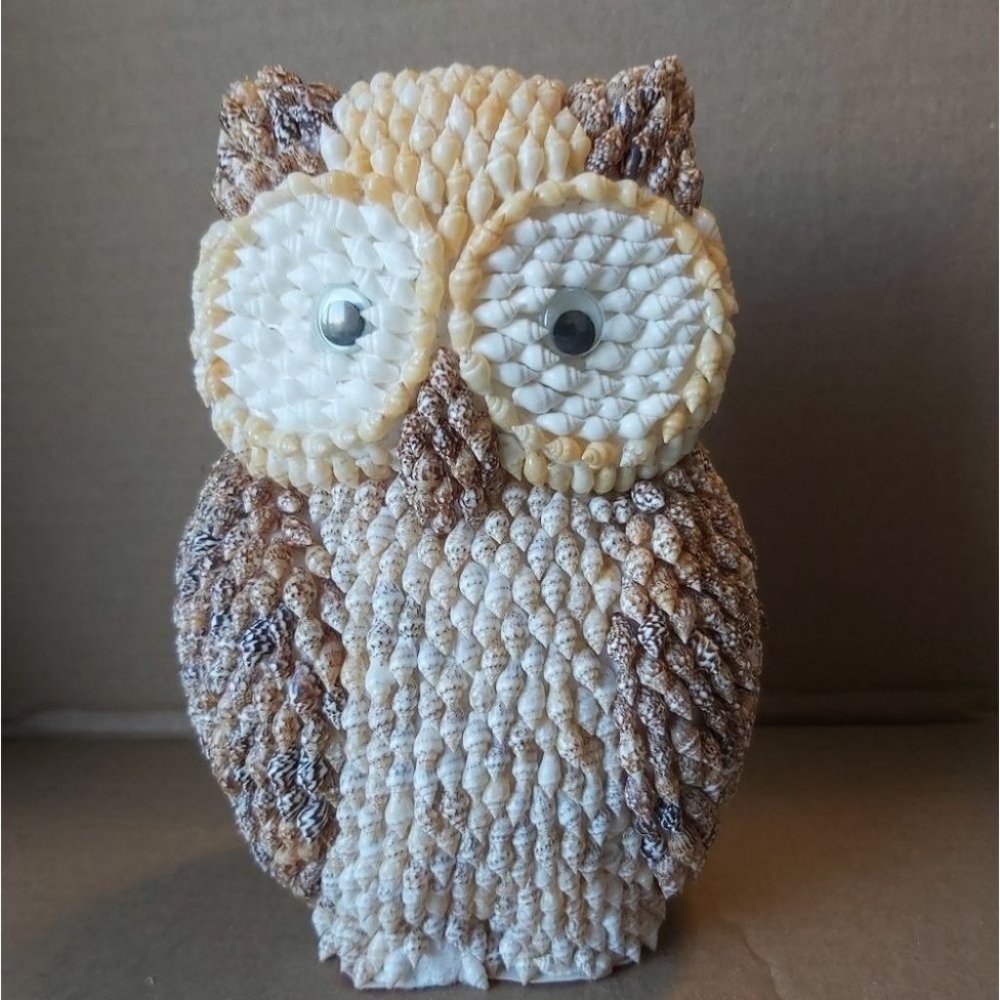 Handmade Owl in Seashells